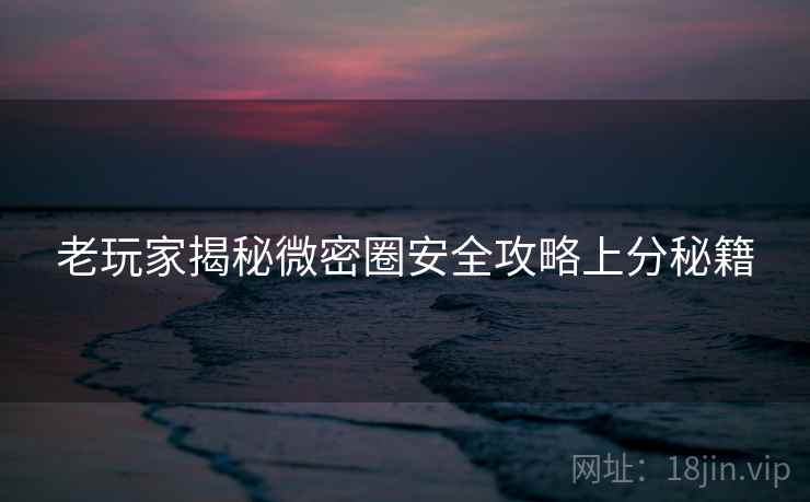 老玩家揭秘微密圈安全攻略上分秘籍