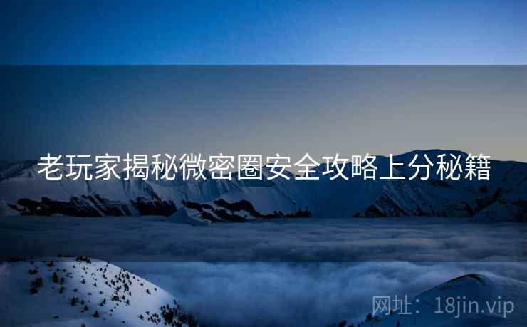 老玩家揭秘微密圈安全攻略上分秘籍