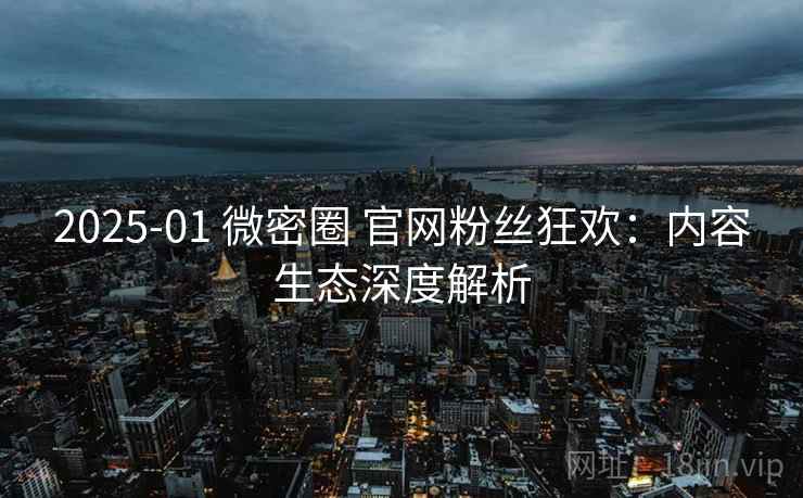 2025-01 微密圈 官网粉丝狂欢：内容生态深度解析